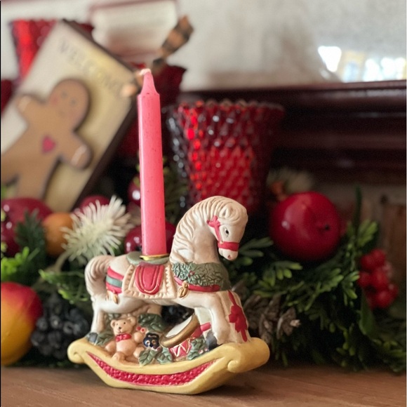 Vintage Christmas Carousel Horse Candle holder - Picture 3 of 6